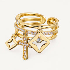 Bague Croix Charms Élégance