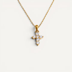 Collier Croix Cristaux Lumineux
