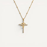 Collier Croix Cœur Entrelacé Doré