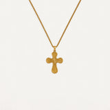 Collier Croix Rayonnante Dorée