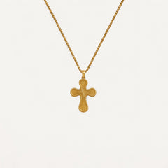 Collier Croix Rayonnante Dorée