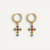 Boucles d'Oreilles Croix Colorées