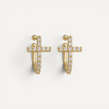 Boucles d'Oreilles Croix Éclatantes