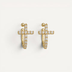 Boucles d'Oreilles Croix Éclatantes
