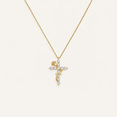 Collier Croix Rose Zircon