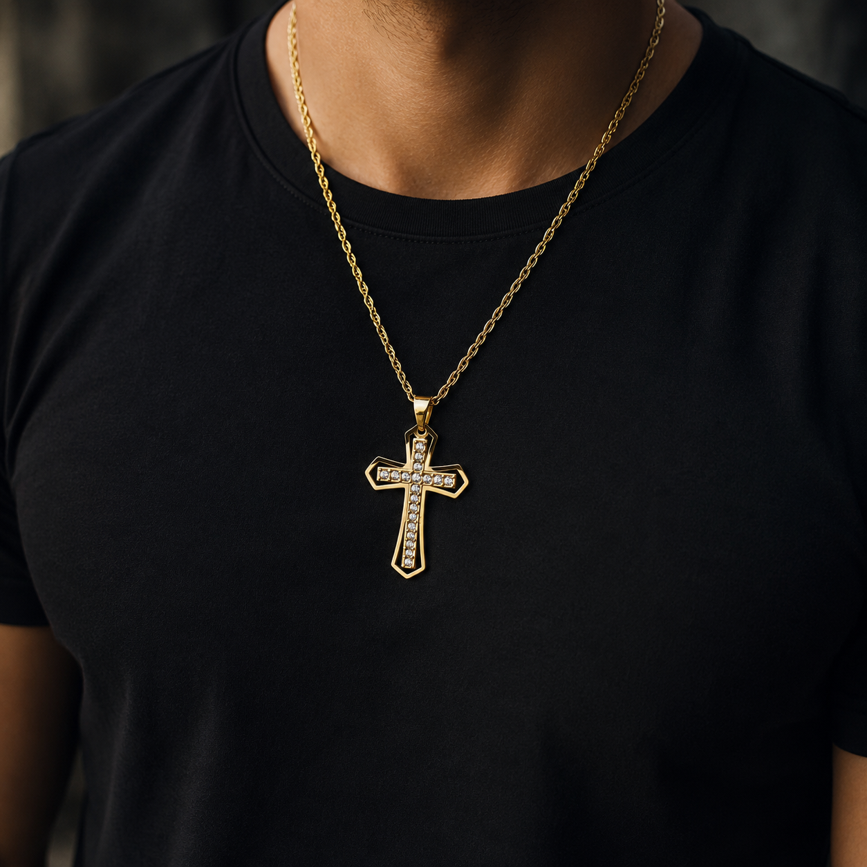 Collier Croix Catholique Homme