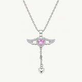 Collier Ange Cœur Rose