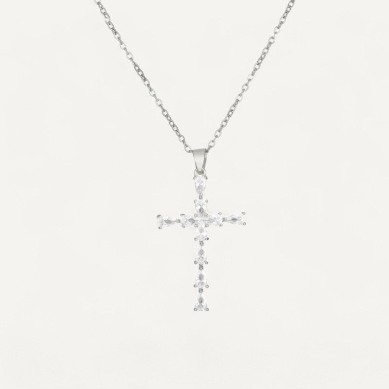 Women's crystal cross necklace