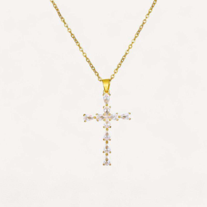 Women's crystal cross necklace