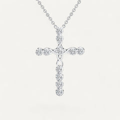Collier Croix Cristaux de Zirconium