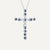 Blue Zirconium Crystal Cross Necklace