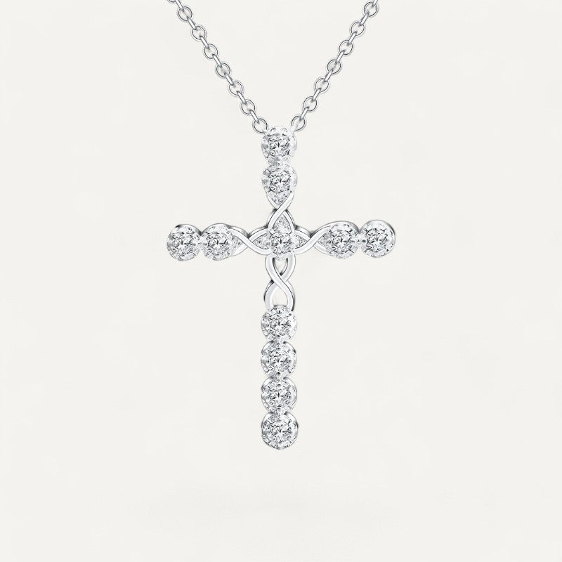 Collier Croix Cristaux de Zirconium