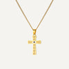 Brilliant golden cross necklace