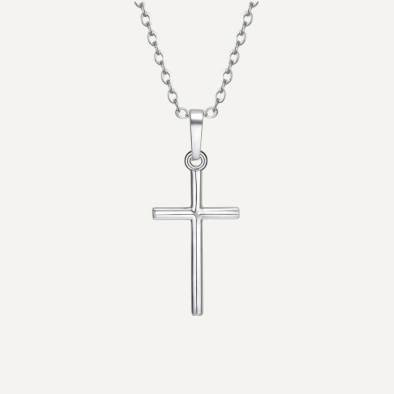 Collier Croix Fine en Acier Inoxydable