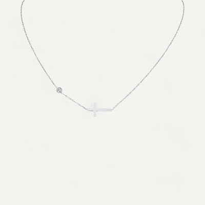 Horizontal cross necklace