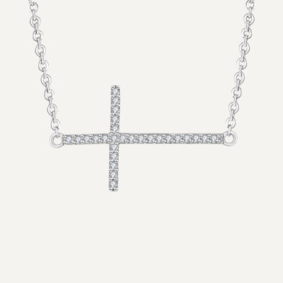 Side cross necklace