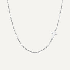 Collier Croix Latérale en Acier Inoxydable