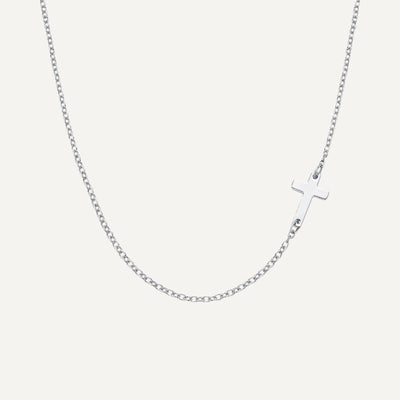 Collier Croix Latérale en Acier Inoxydable