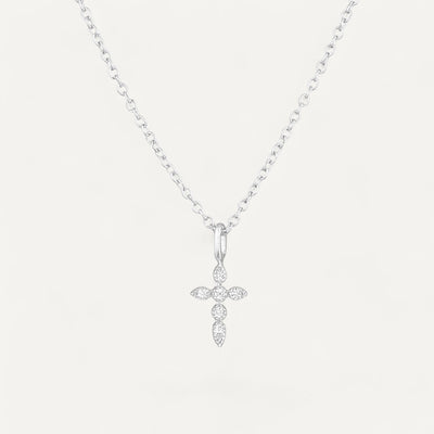 Collier Croix Marquise en Argent Sterling