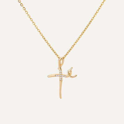 Collier Croix Ondulé