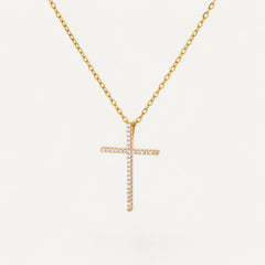 Collier Croix Pierre Zirconium
