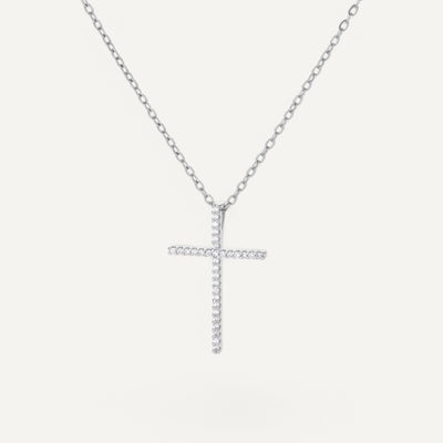 Zirconium stone cross necklace