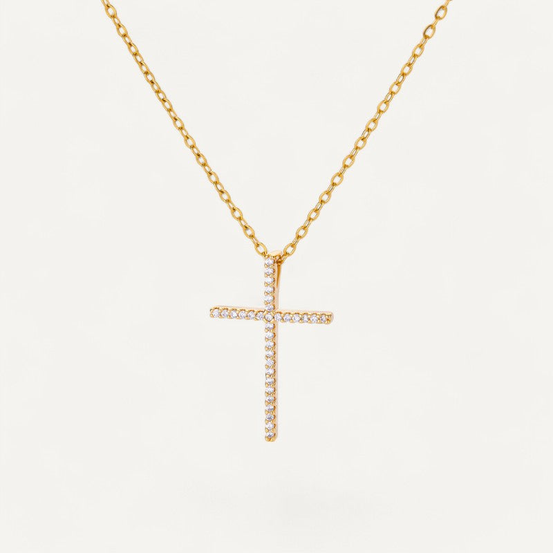 Collier Croix Pierre Zirconium