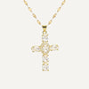 Religious cross necklace with zirconiums