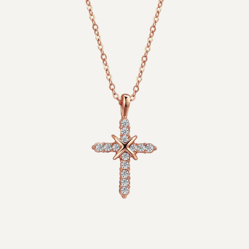 Collier Kreuz Roségold