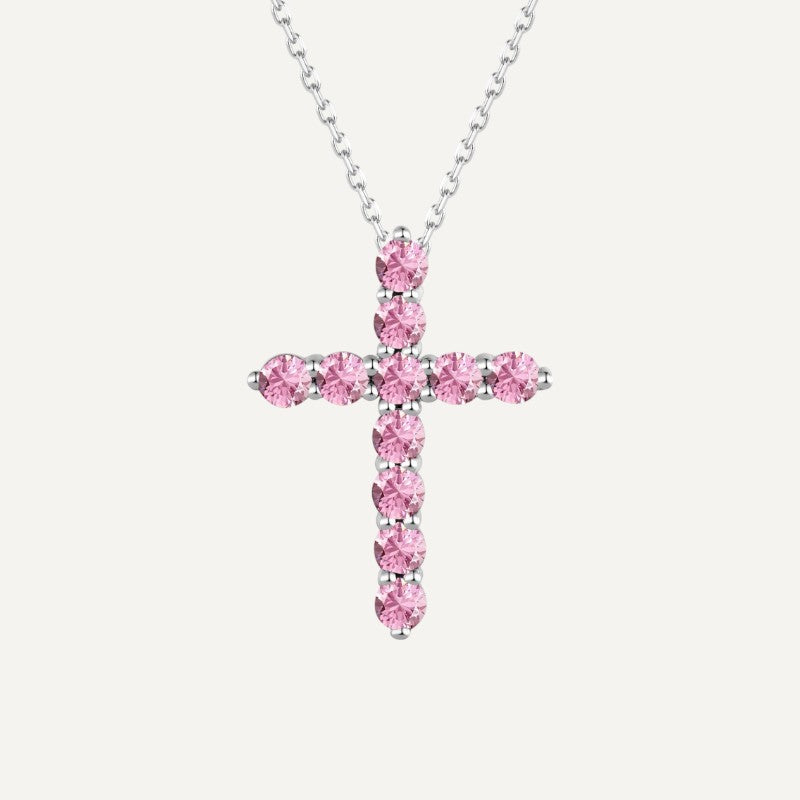 Collier Croix Rose