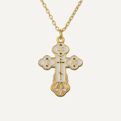 Orthodox style cross necklace