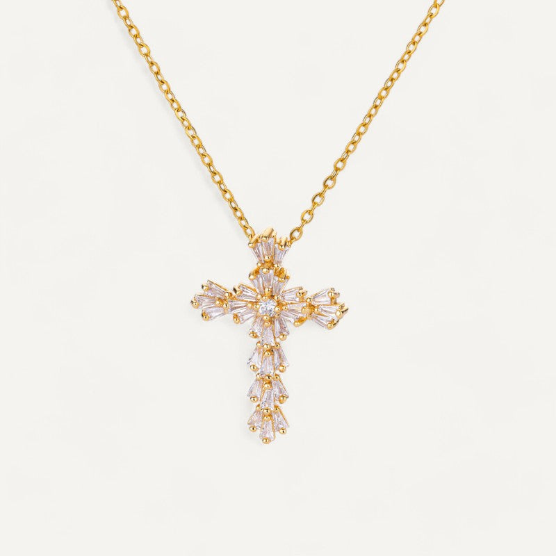 Zirconium cross necklace