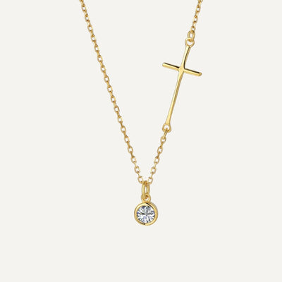 Collier Croix avec Pendentif Rond