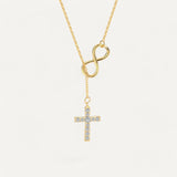 Cross necklace with infinite symbol