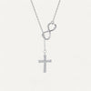 Cross necklace with infinite symbol