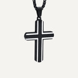 Black diamond cross necklace