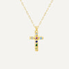 Zirconium cross necklace with colors