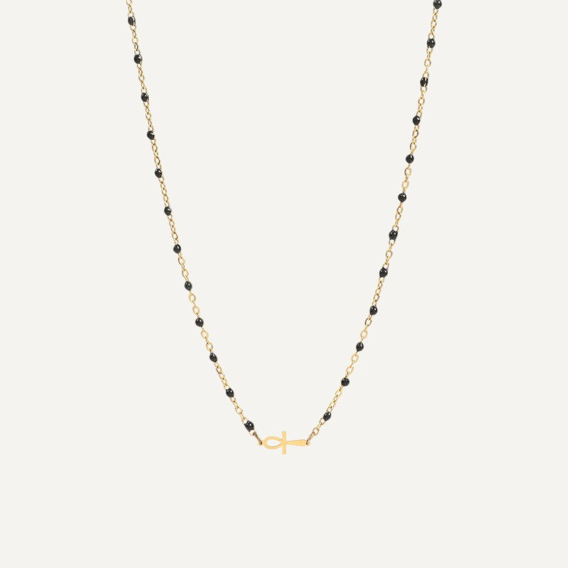 Collier Élégant avec Pendentif Croix de l'Ancienne Égypte