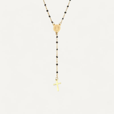 Religious necklace with pendant cross of the Virgin Mary