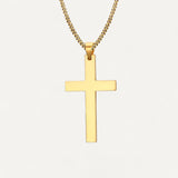 Collier à Chaîne Cubaine avec Pendentif Croix