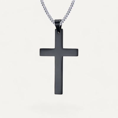 Collier à Chaîne Cubaine avec Pendentif Croix