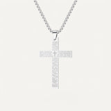 Klassische Kreuzanhänger-Halskette mit biblischem Gebet graviert