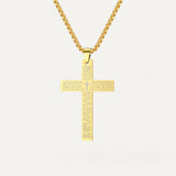 Klassische Kreuzanhänger-Halskette mit biblischem Gebet graviert