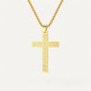 Classical cross pendant necklace engraved with biblical prayer