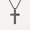 Classical cross pendant necklace engraved with biblical prayer