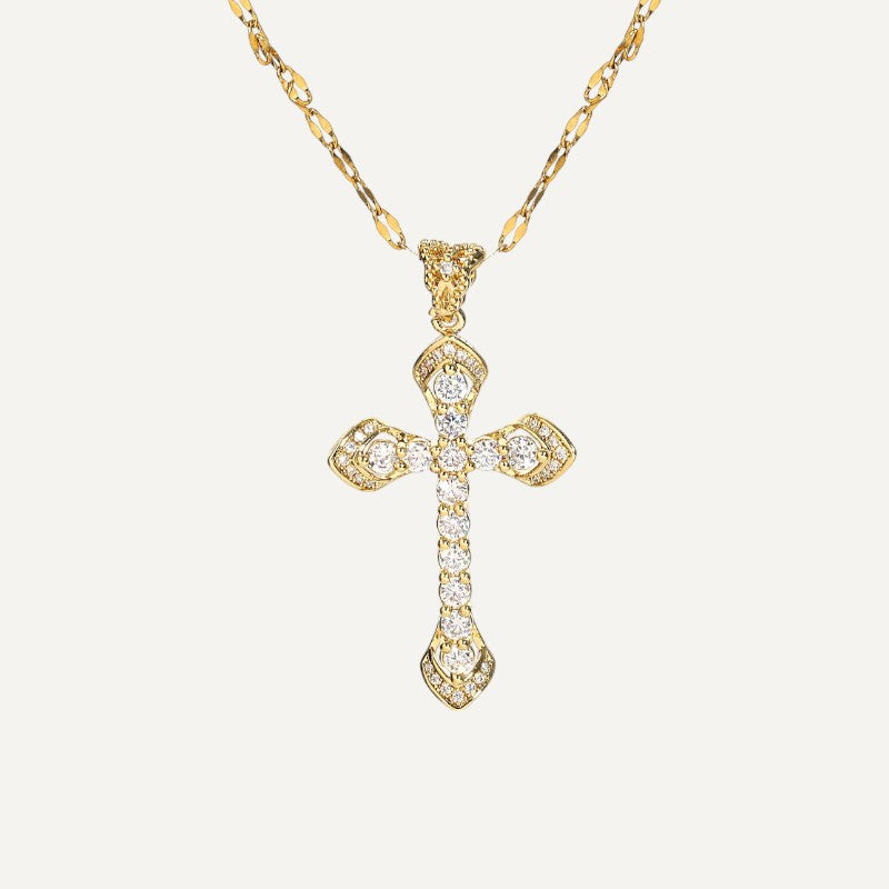 Collier avec Pendentif Croix en Acier