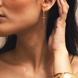 Boucles d'Oreilles Croix Épée