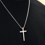 Collier Croix Acier Pur