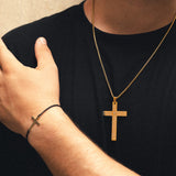 Klassische Kreuzanhänger-Halskette mit biblischem Gebet graviert