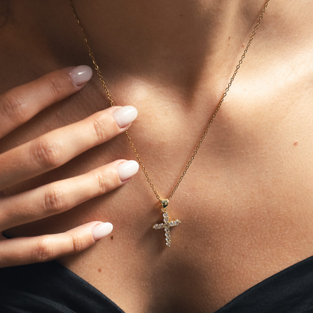 Collier Croix Cristal Simple